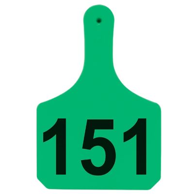 Y-TEX Numbered Cattle Y-Tags, 1 pc., 151-175, Green, 25-Pack