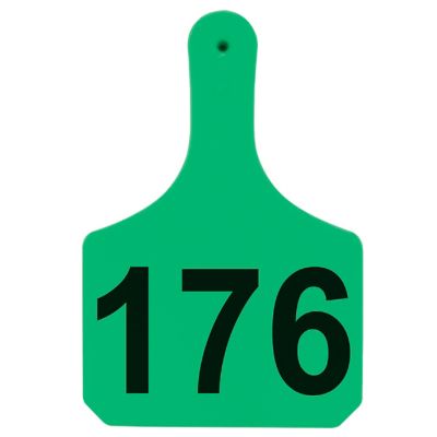 Y-TEX Numbered Cattle Y-Tags, 1 pc., 176-200, Green, 25-Pack
