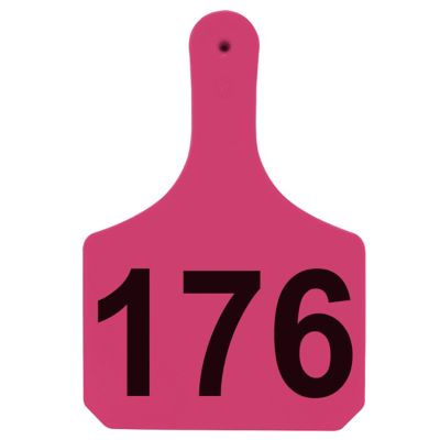 Y-TEX Numbered Cattle Y-Tags, 1 pc., 176-200, Pink, 25-Pack