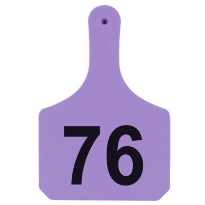 Y-TEX Numbered Cattle Y-Tags, 1 pc., 076-100, Purple, 25 pk.