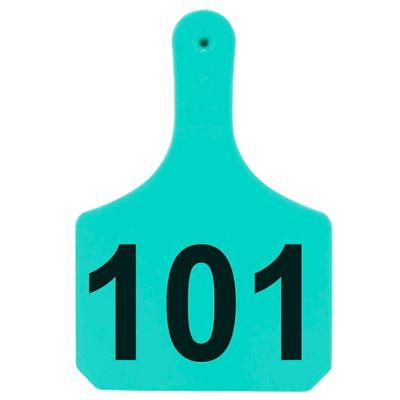 Y-TEX Numbered Cattle Y-Tags, 1 pc., 101-125, Turquoise, 25-Pack