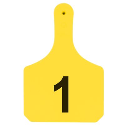 Y-TEX Numbered Cattle Y-Tags, 1 pc., 001-025, Yellow, 25-Pack
