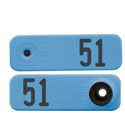 Y-TEX Numbered Sheep Tags, 2 pc., 051-075, Blue, 25-Pack