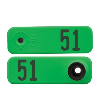 Y-TEX Numbered Sheep Tags, 2 pc., 051-075, Green, 25-Pack