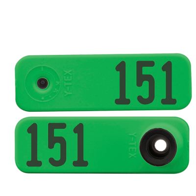Y-TEX Numbered Sheep Tags, 2 pc., 151-175, Green, 25-Pack