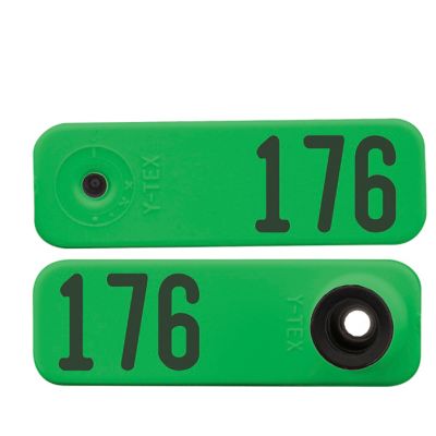 Y-TEX Numbered Sheep Tags, 2 pc., 176-200, Green, 25-Pack