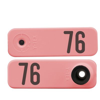 Y-TEX Numbered Sheep Tags, 2 pc., 076-100, Pink, 25-Pack