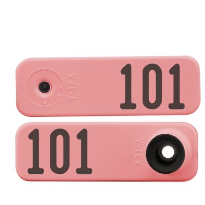 Y-TEX Numbered Sheep Tags, 2 pc., 101-125, Pink, 25-Pack