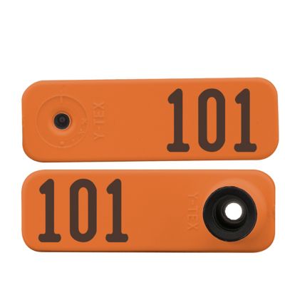 Y-TEX Numbered Sheep Tags, 2 pc., 101-125, Orange, 25 pk.