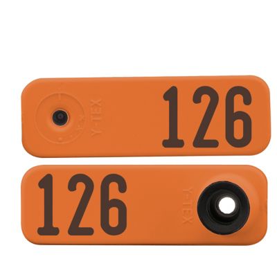 Y-TEX Numbered Sheep Tags, 2 pc., 126-150, Orange, 25-Pack