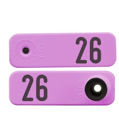 Y-TEX Numbered Sheep Tags, 2 pc., 026-050, Purple, 25-Pack