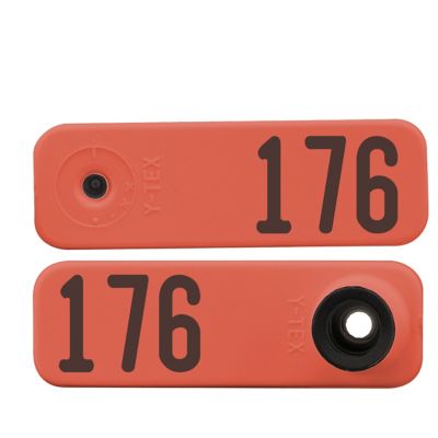 Y-TEX Numbered Sheep Tags, 2 pc., 176-200, Red, 25-Pack