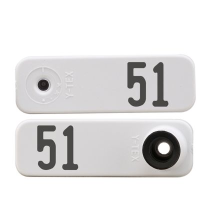 Y-TEX Numbered Sheep Tags, 2 pc., 051-075, White, 25-Pack