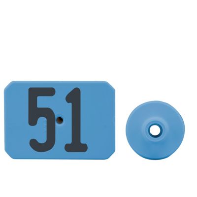 Y-TEX Numbered Swine Max Tags, 2 pc., 051-075, Blue, 25-Pack