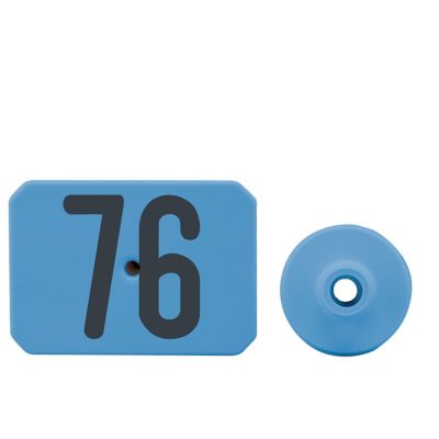Y-TEX Numbered Swine Max Tags, 2 pc., 076-100, Blue, 25-Pack