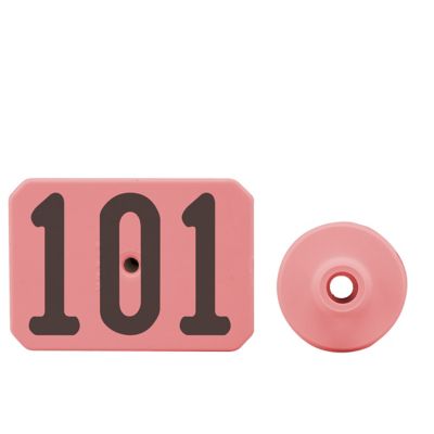 Y-TEX Numbered Swine Max Tags, 2 pc., 101-125, Pink, 25-Pack
