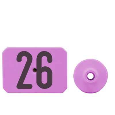 Y-TEX Numbered Swine Max Tags, 2 pc., 026-050, Purple, 25-Pack
