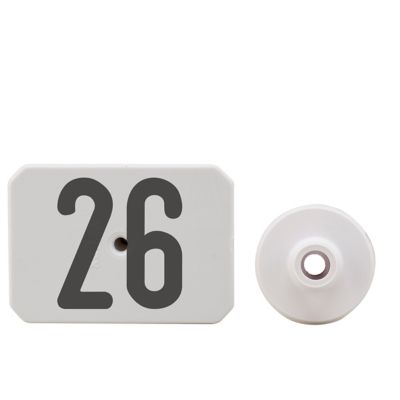 Y-TEX Numbered Swine Max Tags, 2 pc., 026-050, White, 25-Pack