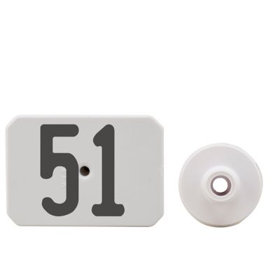 Y-TEX Numbered Swine Max Tags, 2 pc., 051-075, White, 25-Pack