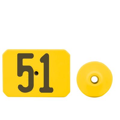 Y-TEX Numbered Swine Max Tags, 2 pc., 051-075, Yellow, 25-Pack