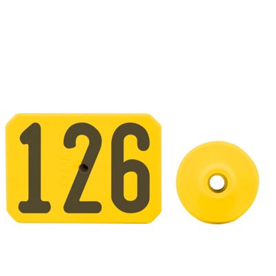 Y-TEX Numbered Swine Max Tags, 2 pc., 126-150, Yellow, 25-Pack
