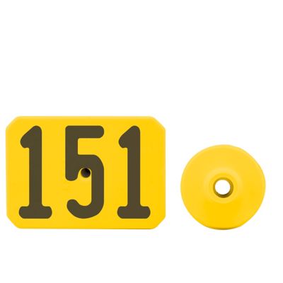 Y-TEX Numbered Swine Max Tags, 2 pc., 151-175, Yellow, 25-Pack