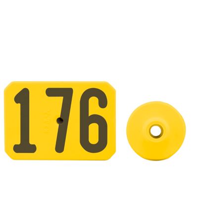 Y-TEX Numbered Swine Max Tags, 2 pc., 176-200, Yellow, 25-Pack