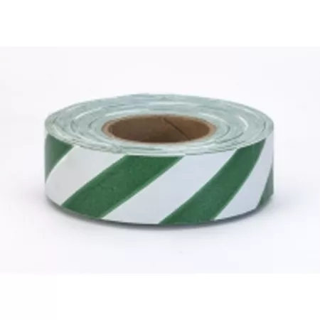 Mutual Industries Ultra Flag Striped Tape Green/White 12 Pack Flagging Tape