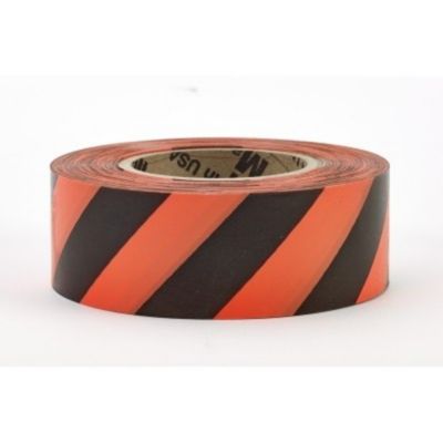 Mutual Industries Ultra GLO Striped Tape, Orange/Black, 12-Pack