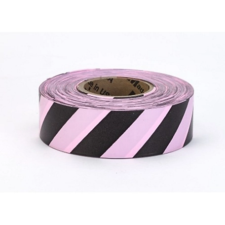 Mutual Industries Ultra GLO Stripe Tape, Pink/Black (12 pk.)