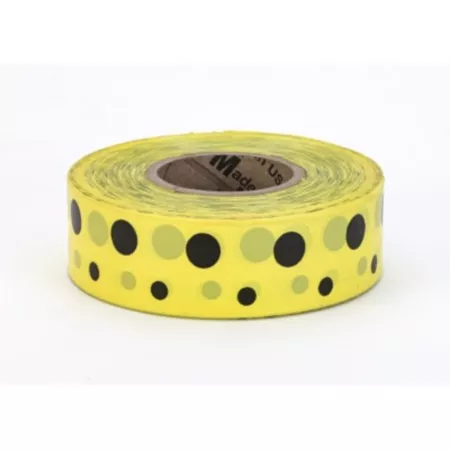 Mutual Industries Ultra Standard Dot Tape Yellow/Black Pack of 12 Flagging Tape