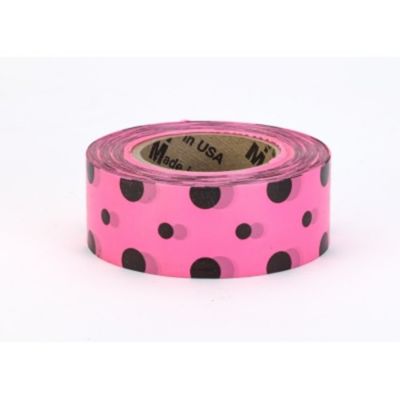 Mutual Industries Ultra Standard Dot Tape, Pink/Black Dot (12 pk.)