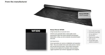 Image showing  Woven Geotextiles Roll, Fabric Only, WF200, 36 in. x 500 ft.