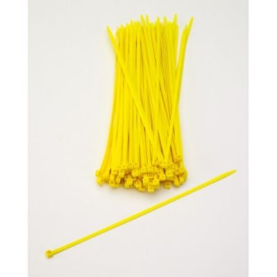 Mutual Industries 7 in. Locking Ties, Yellow (100 Pack)