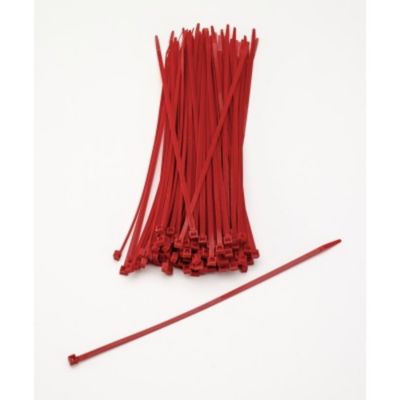 Mutual Industries 7 in. Locking Ties, Red (100 Pack)