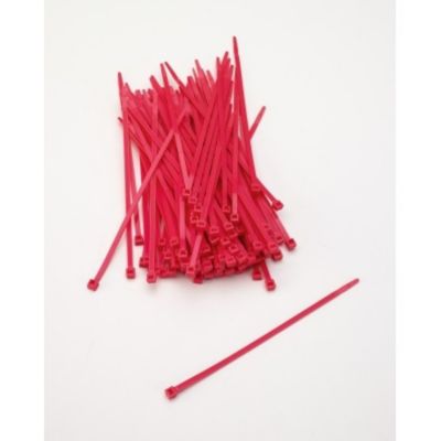 Mutual Industries 7 in. Locking Ties, Neon Pink (100 Pack)