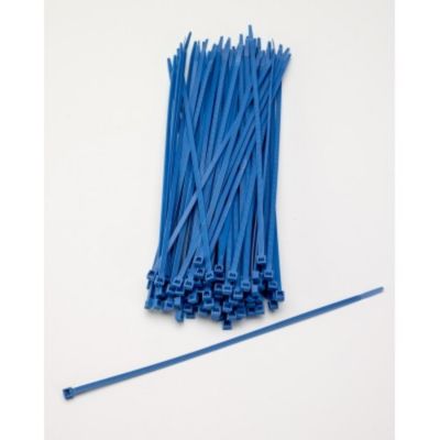 Mutual Industries 7 in. Locking Ties, Neon Blue (100 Pack)