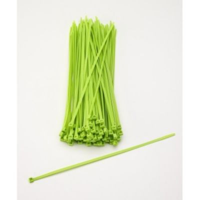 Mutual Industries 11 in. Locking Ties, Neon Green (100 Pack)