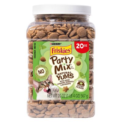 Friskies Purina Made in USA Facilities, Natural Cat Treats, Party Mix Natural Yums Catnip Flavor