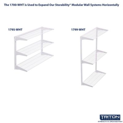 Image showing  63 in. L White Epoxy Coated Steel Vertical Hang Rail & Mounting Hardware