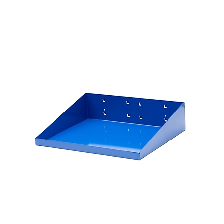 Triton Products 12 in. W x 10 in. D Blue Epoxy Coated LocBoard Steel Shelf with 6 Holes for Garment Hangers