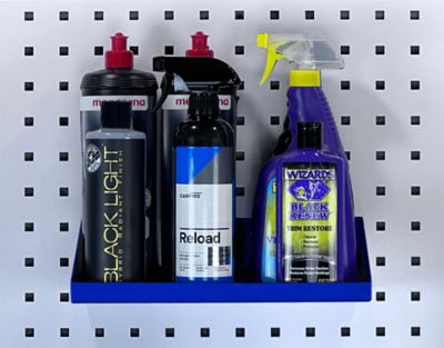 Image showing  12 in. W x 6 in. D Blue Epoxy Coated Steel Shelf for LocBoard