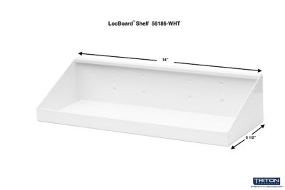 Image showing  18 in. W x 6-1/2 in. D White Epoxy Coated Steel Shelf for LocBoard