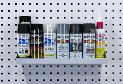 Image showing  18 in. W x 6-1/2 in. D White Epoxy Coated Steel Shelf for LocBoard