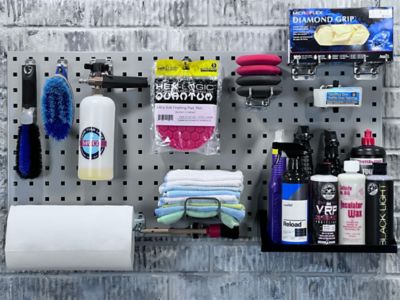 Image showing  (2) 24 in. W x 42-1/2 in. H Gray Epoxy Coated 18-Gauge Steel Square Hole Pegboards & Mounting Hardware, LB2-G