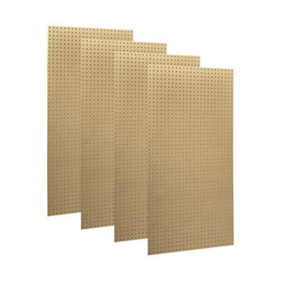 Triton Products (4) 24 in. W x 48 in. H x 1/4 in. D Natural Heavy-Duty HDF Round Hole Pegboards, TPB-4N
