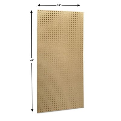 Image showing  (4) 24 in. W x 48 in. H x 1/4 in. D Natural Heavy-Duty HDF Round Hole Pegboards, TPB-4N