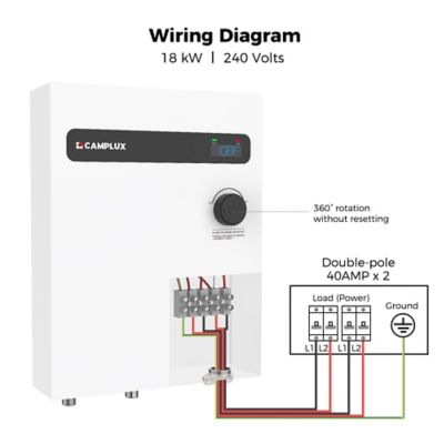 Image showing  18 kW 240V Tankless Electric Water Heater for Whole House, White