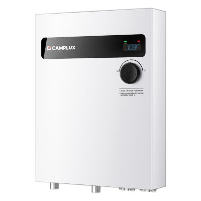Camplux 27 kW 240V Tankless Electric Water Heater with Digital Display for Whole House, White