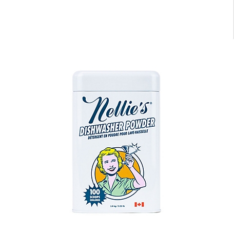 Nellie's Dishwasher Powder Detergent, Unscented, 100 Load Tin